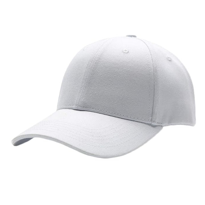 Sapca baseball unisex, Hggzeg, 56cm-60cm standard, Crema de protectie solara, Ajustabila, Reglabila prin catarama, Pentru pescuit, alpinism, drumetii, Bumbac, 11x7.5cm, Alb