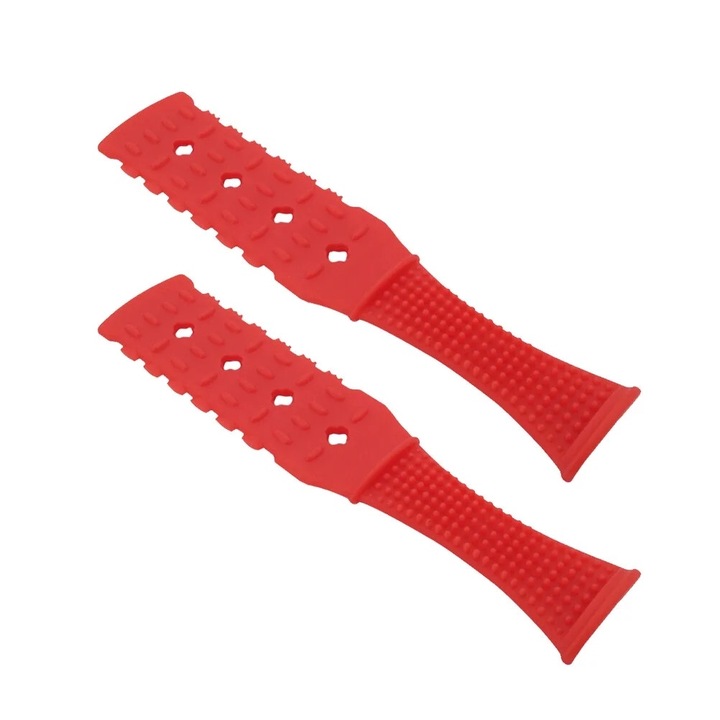 Baston de masaj portabil, rosu, 28x6x1cm, din silicon, set 2 bucati
