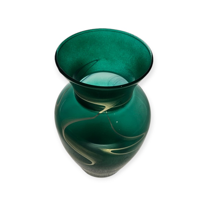 Vaza roma sg 1100 dinsticla verde, cu model 20 cm