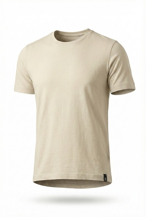 Tricou model rotund, 50% Lyocell, 50% bumbac, Aydogan, Bej