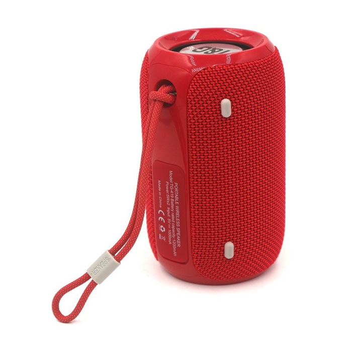 Boxa portabila wireless, mini, T&G TG643, Bluetooth 5.3, rezistenta la apa, subwoofer, LED, TWS, TF, Verde