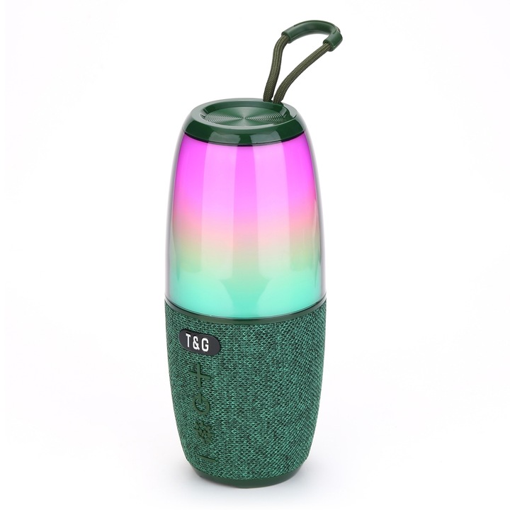 Boxa portabila wireless, mini, T&G TG682, Mini, Rezistenta la apa TWS Bluetooth 5.3, FM, USB/TF, Autonomie 3h, Mov
