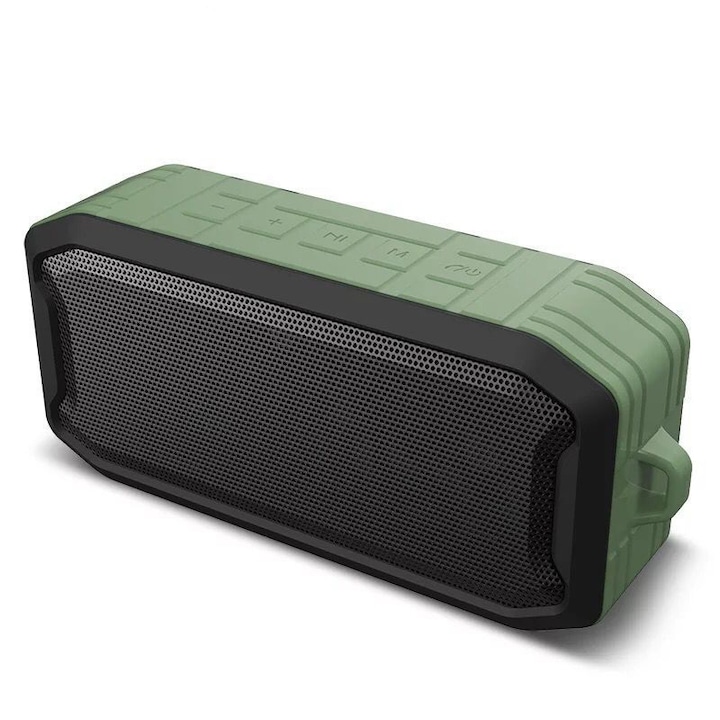Boxa portabila wireless, mini, T&G TG644, Bluetooth 5.3, 10h Autonomie, Waterproof, RGB, Verde inchis