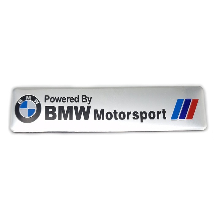 Emblema BMW Motorsport, 12x2.8cm, gri
