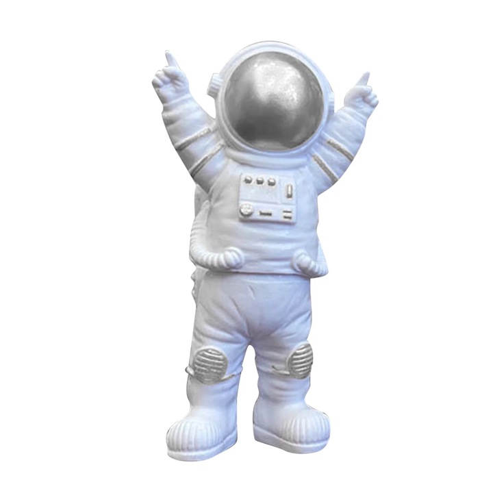 Figurina decorativa astronaut, 10x5.5cm, alb rasina