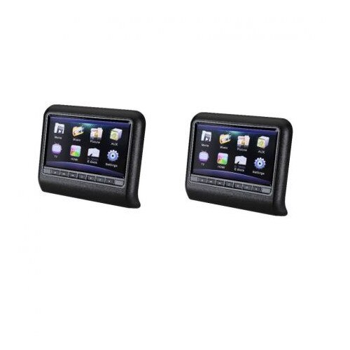Set monitoare DVD-uri tetiere Negru