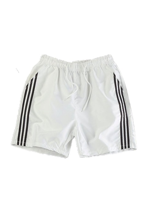 Rövidnadrág két rétegben, rugalmas és légáteresztő, edzőteremhez, fitneszhez vagy sportoláshoz, 3 zsebbel, telefon- és törölközőtartóval, unisex, PriStyle, Hófehér