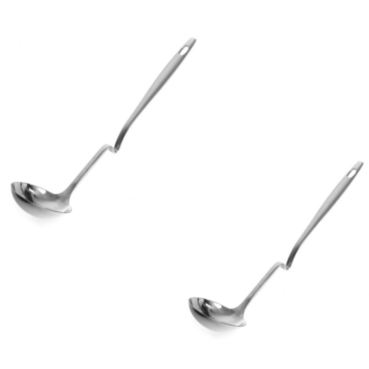 Set 2 polonice cu sistem de agatare pe oala, Metal, 30x7 cm