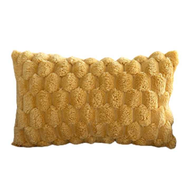Ръчно изработена калъфка за възглавница, висококачествен къс пух, 30см x 50см, жълта