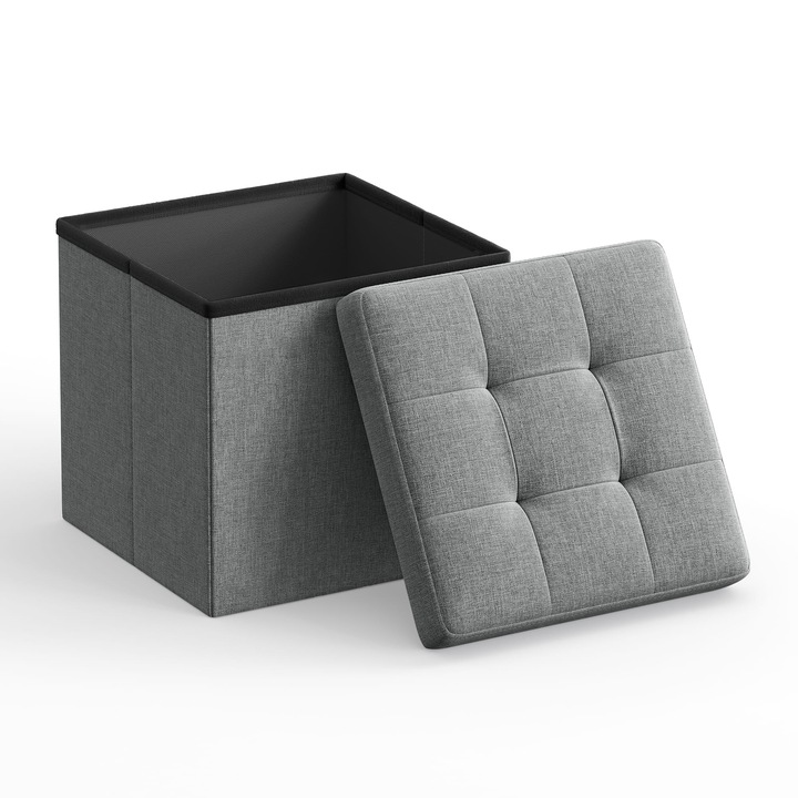Puff rendszerező rekesszel, 30x30x30cm, 130 kg teherbírás, 22L