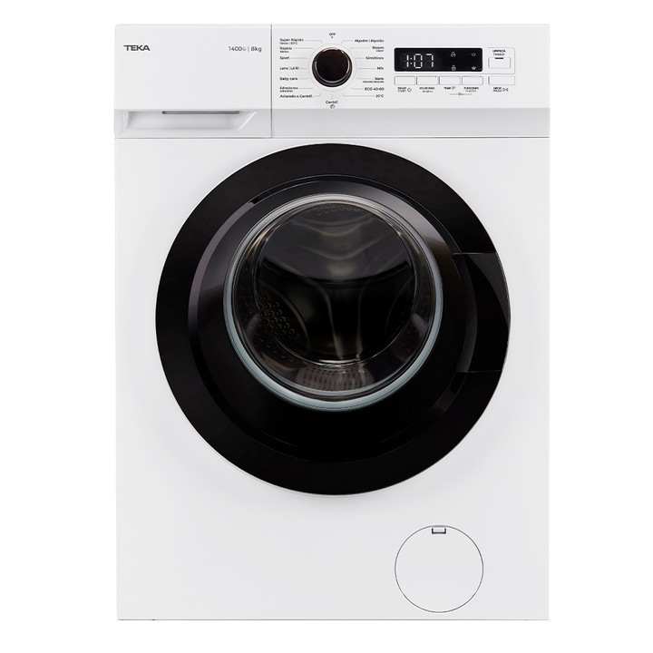 Пералня Teka WMK 40840 W, 8 кг, 1400 оборота в минута, 15 програми за пране, 60 см, Клас A, бяла
