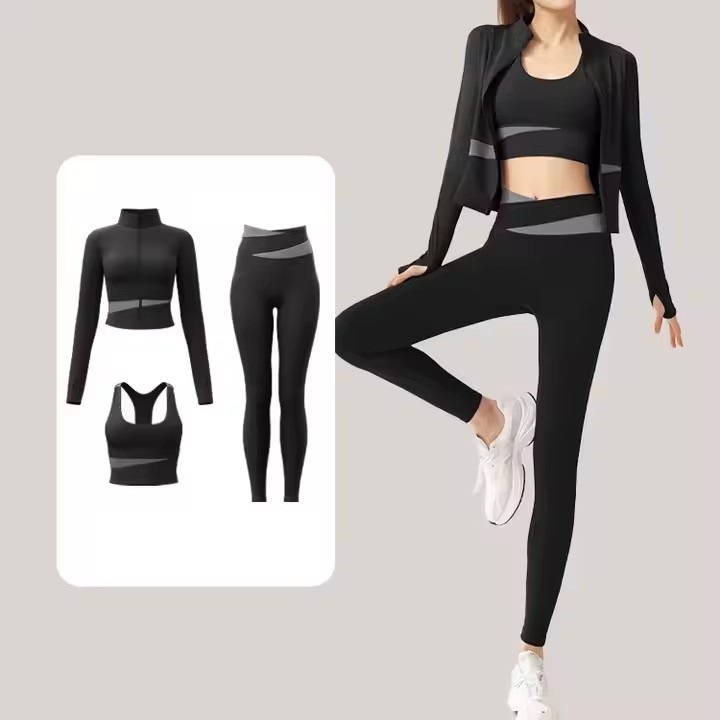 Női fitnesz szett, Fekete