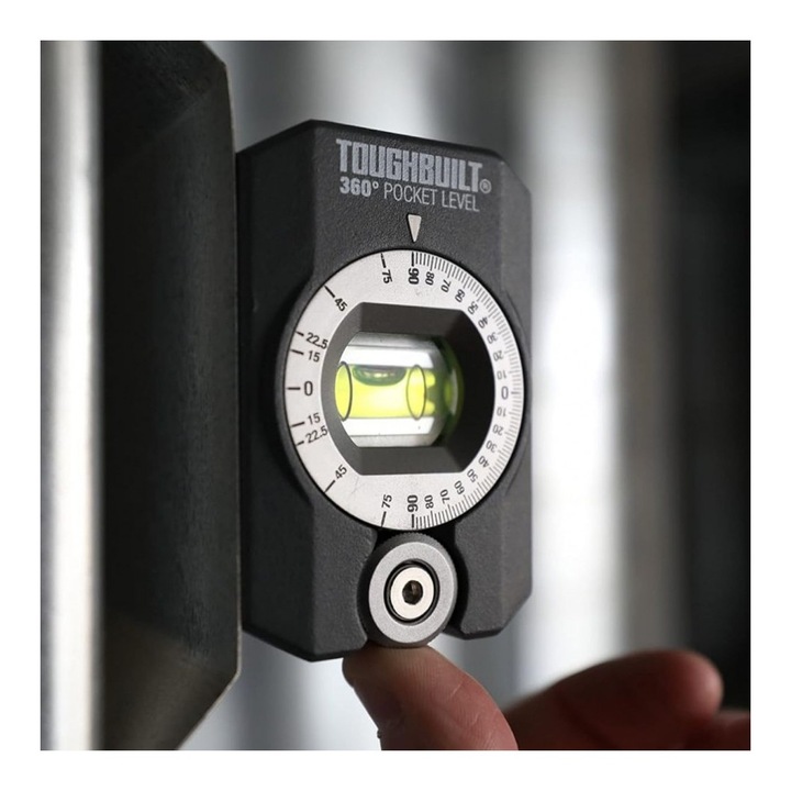 Nivela cu bula de aer, boloboc, ToughBuilt TB-H2-L-4R, cu reglaj 360 grade, cadran gradat, magnet, carcasa turnata