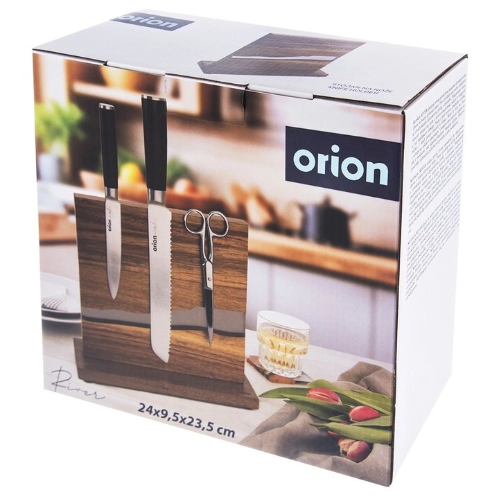 RIVER fa késtartó, 24x9,5x23,5cm, modern, multifunkcionális designnal