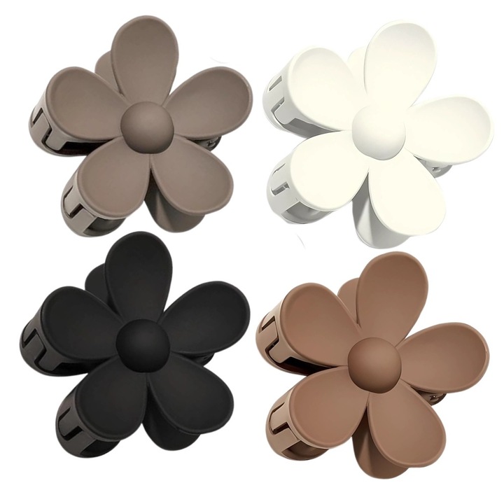 4 db virágos hajcsat készlet, Edibazzar, többszínű, 7,5 cm, Boho Style