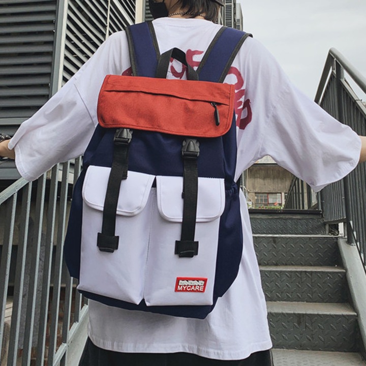 Rucsac multifunctional pentru laptop pentru studenti Dollcini - Geanta de scoala impermeabila, rezistenta la zgarieturi si de mare capacitate, albastru