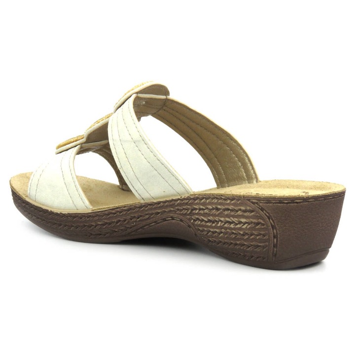 Női emelvénypapucs INBLU GL-60, eco-bőr, fehér