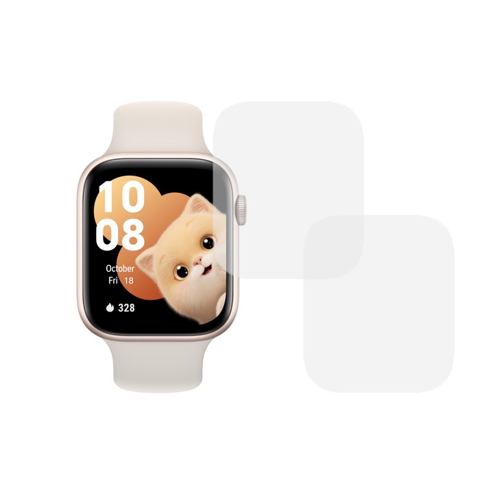 Комплект от 2 x фолио, съвместимо с Honor Watch 5, Commando Shield Full Glue, Възобновяем силиконов хидрогел, Anti-shock и против счупване, SlimLine NanoShield, Transparent