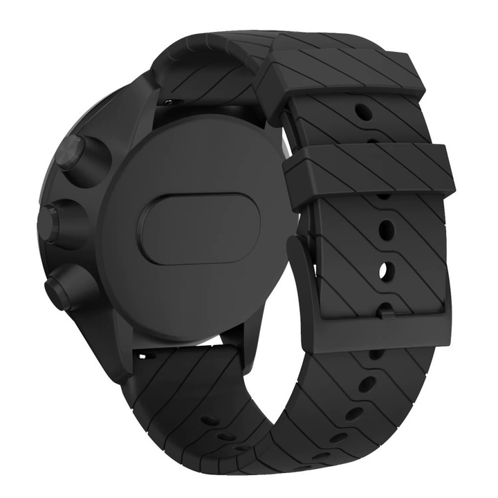 Curea pentru ceasul, smartwatch 24mm, silicon, Best Accessories, negru, 24mm