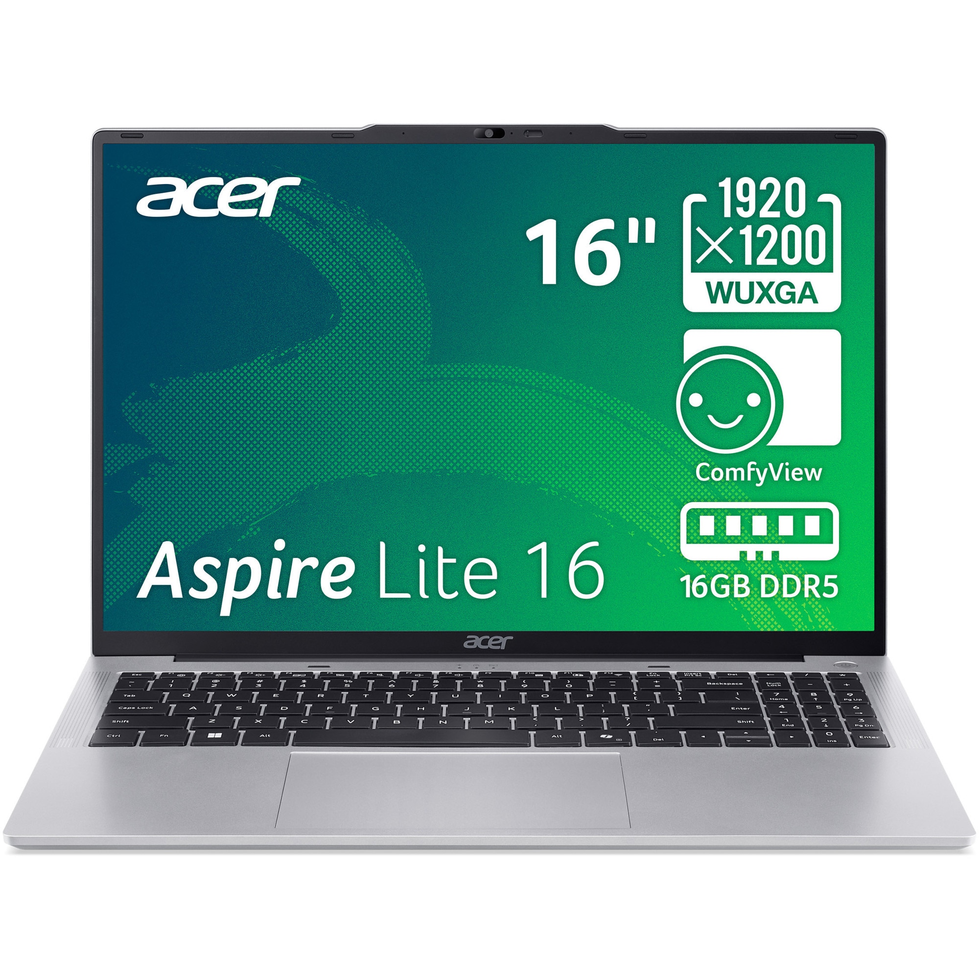 Laptop Acer Aspire Lite 16 cu procesor Intel® Core™ i5-1334U pana la 4.6GHz, 16'', WUXGA, IPS, 16GB DDR5 RAM, 512GB SSD, Intel® Iris® Xe Graphics, No OS, Pure Silver