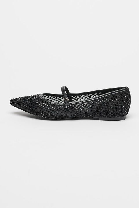 NINE WEST, Balerini de plasa cu varf ascutit Bray, Negru