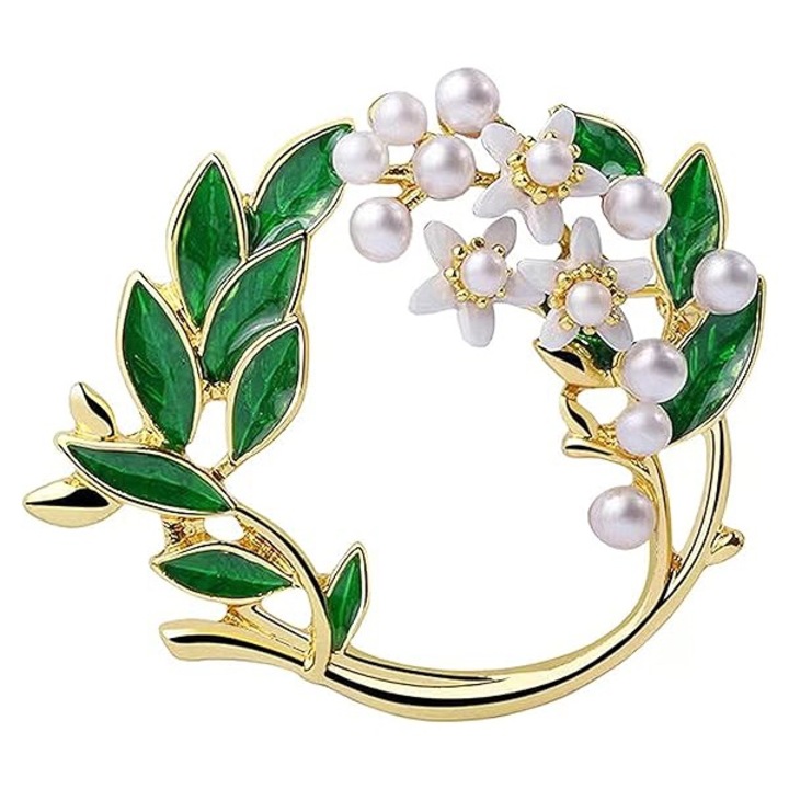 Brosa femei Hokretme Coroana, otel, perla