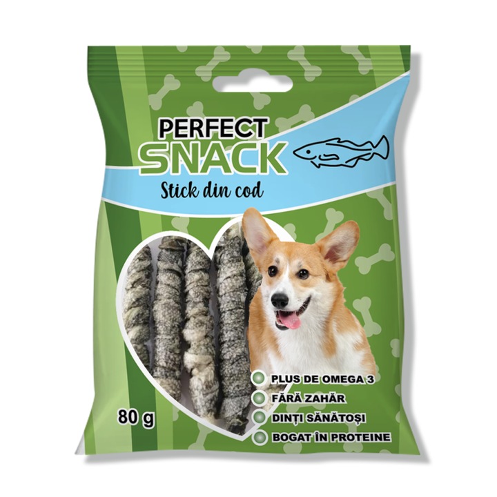 Kutyacsemege, Perfect Snack Stick tőkehal és marhahús, 80 g