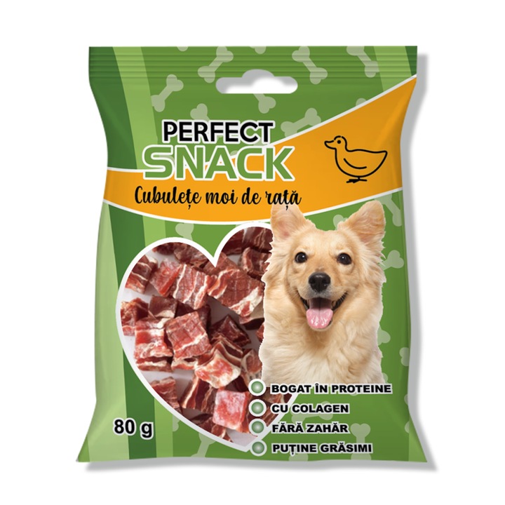 Kutyacsemege, Perfect Snack Puha kacsakockák, 80g