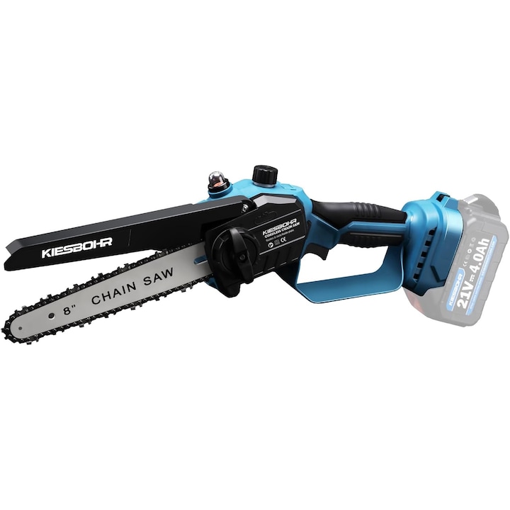 Mini fűrész, akkumulátor nélkül, 8 hüvelykes, továbbfejlesztett lánckenéssel, kompatibilis a Makita 18V-os akkumulátorral (akkumulátor és töltő nélkül)