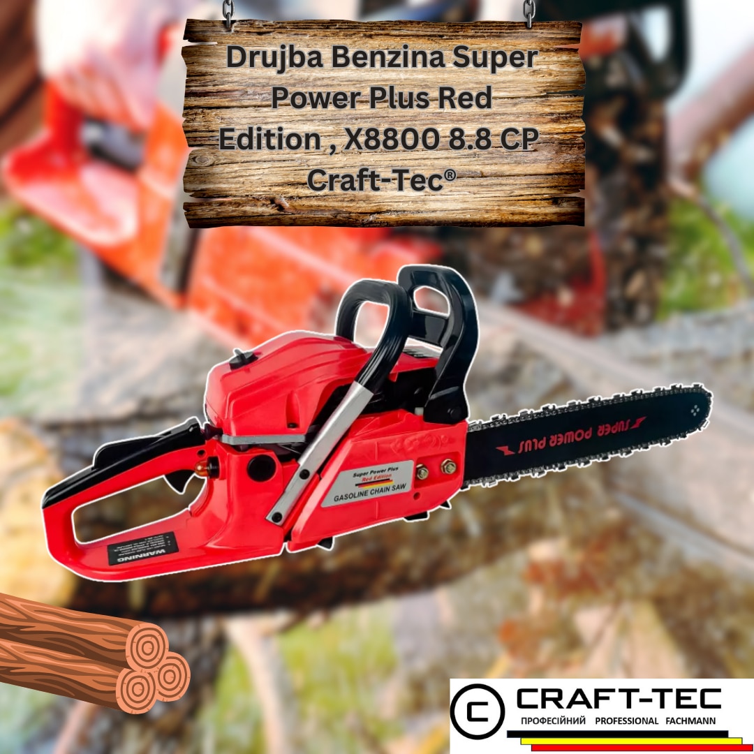 Drujba pe Benzina Craft-Tec® Super Power Plus Red Edition, X8800