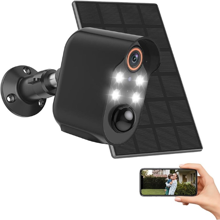 Camera de supraveghere 4 lentile, 3 obiective 12 MP, 2 CPU dual control, P2P WIFI 2.4G, PTZ cu senzor de miscare, alarma, night vision, AI detectie umana si aplicatie iCSee