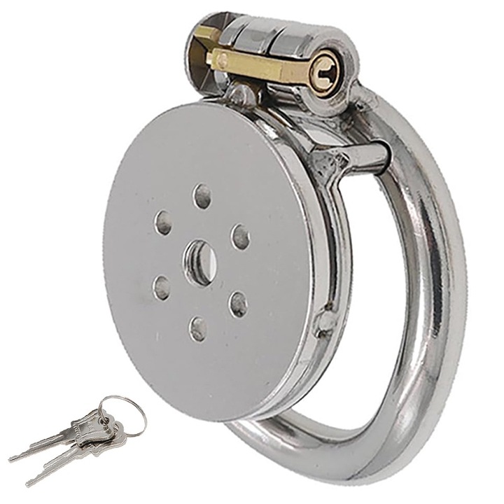 Клетка за пенис AjieQaQ, С дизайн с катинар, Метал, Сребрист, Един размер