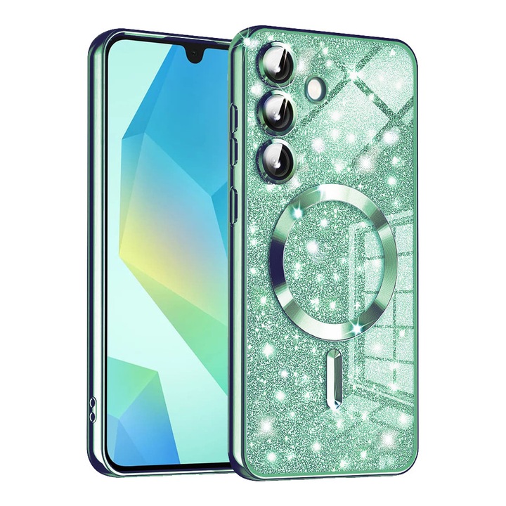Husa pentru Samsung Galaxy A16 4G / A16 5G - Techsuit Luxury Glitter MagSafe - Light Green