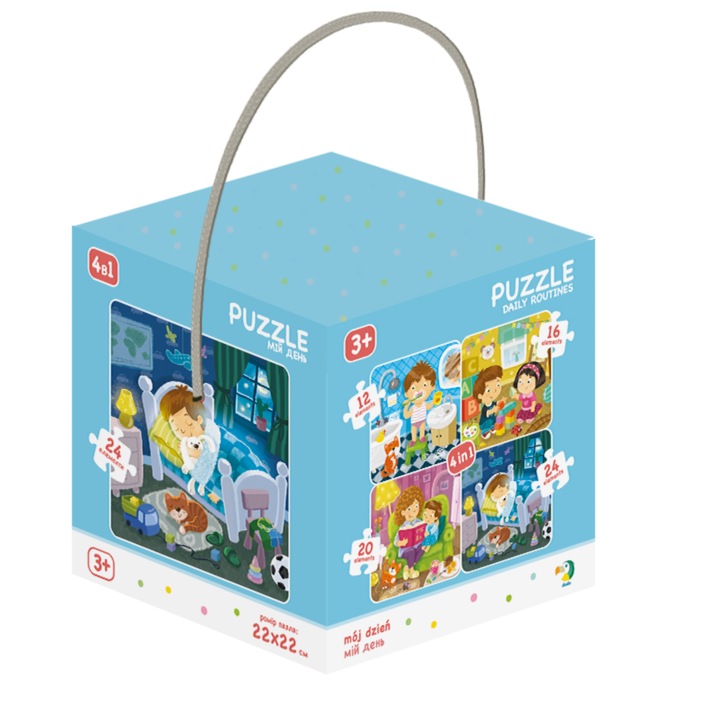 Set puzzle pentru copii, DODO, 12-24 piese, 22x22 cm, multicolor