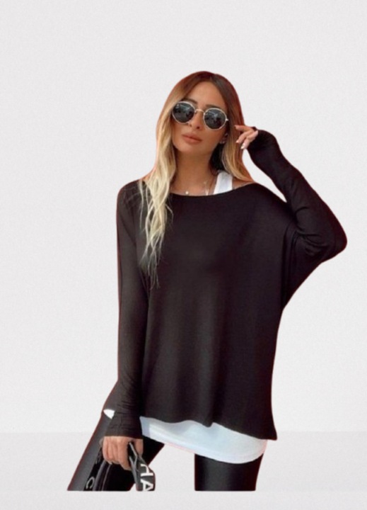 Bluza dama, cu un umar, lejera, din viscoza