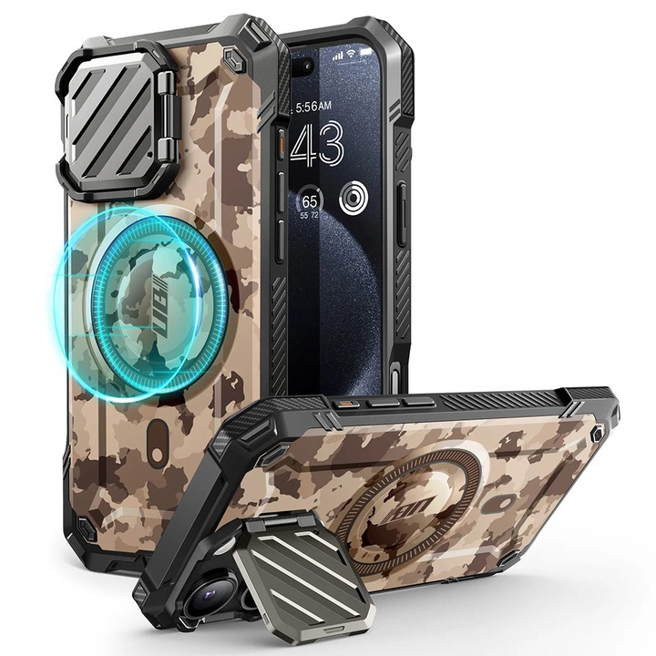 Husa Protectie pentru iPhone 16 Pro Max, N19, Lexgard, Splatter Camo