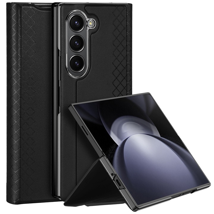 Husa pentru Samsung Galaxy Z Fold SE, din Piele Ecologica, Dux Ducis, Culoare Negru
