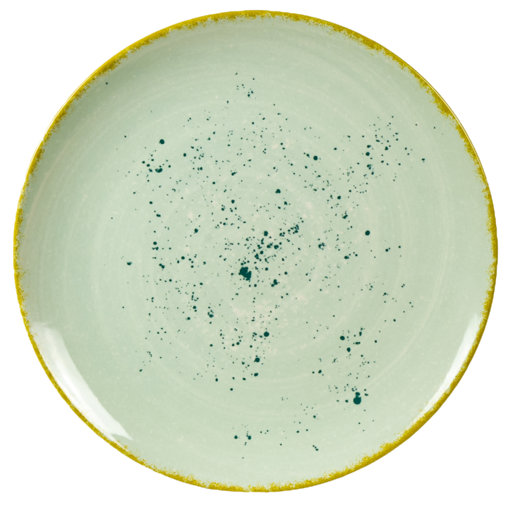 Чиния, 26 см, немско качество, шам фъстък, слонова кост с тюркоаз