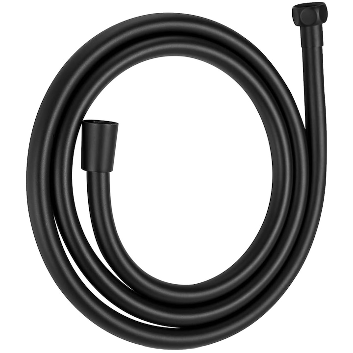 Разтегателен душ маркуч, Hggzeg, Гъвкав душ маркуч, Коничен конектор, Защита от усукване, 1/2" връзка, Устойчивост на висока температура, Защита от протичане и издръжлив, За смесител за мивка с издърпващ се душ, PVC, 2 м, Черен