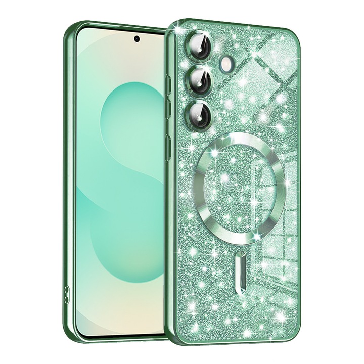 Husa pentru Samsung Galaxy S25 Plus - Techsuit Luxury Glitter MagSafe - Light Green