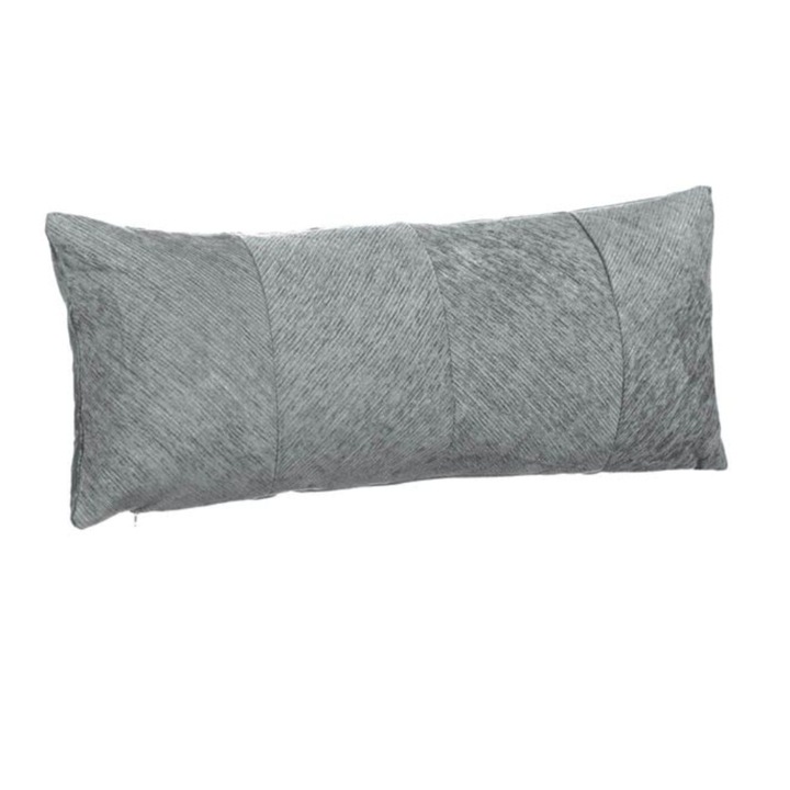 Perna decorativa, chenille cu model dungi, gri, 70 x 30cm