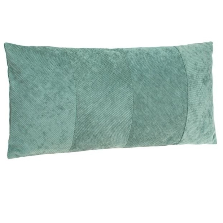 Perna decorativa, chenille cu model dungi, verde menta, 70 x 30cm