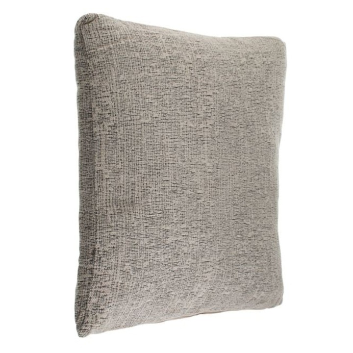 Perna decorativa, de iarna, pentru canapea, cu doua fete, chenille, bej, 45 x 45 x 12cm