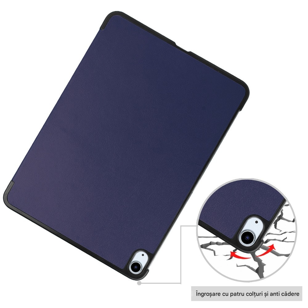 Husa de protectie flip cover pentru tableta compatibila cu pentru Apple iPad Air 11 2024, tip stand, Piele, trezire/somn automata, suport multi unghi, taiere precisa, anti-uzura, anti-picatura, albastru profund
