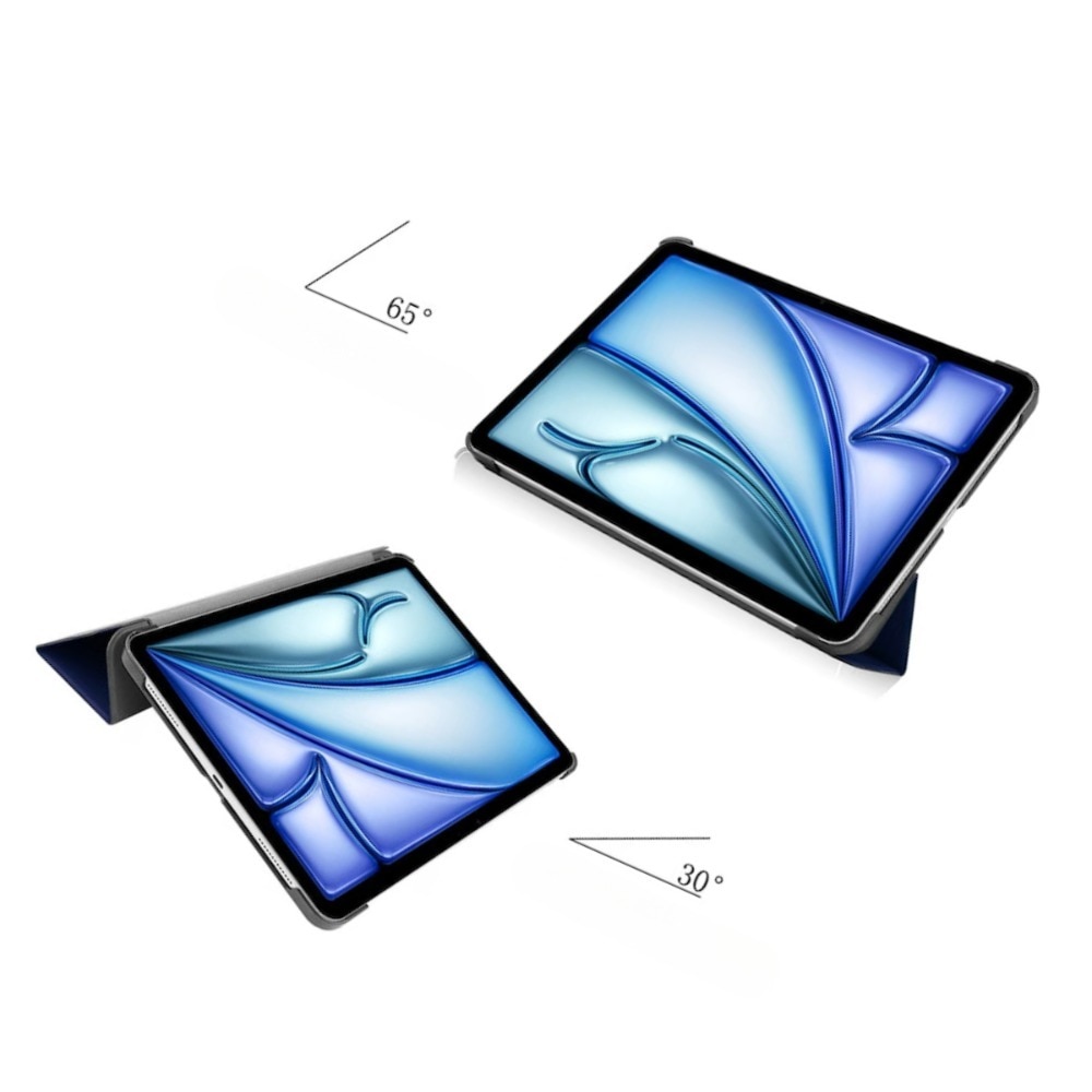 Husa de protectie flip cover pentru tableta compatibila cu pentru Apple iPad Air 11 2024, tip stand, Piele, trezire/somn automata, suport multi unghi, taiere precisa, anti-uzura, anti-picatura, albastru profund