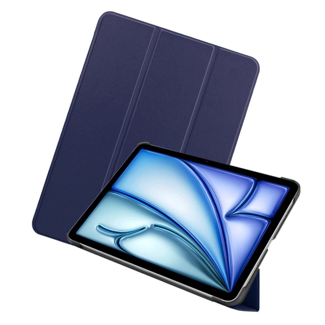 Husa de protectie flip cover pentru tableta compatibila cu pentru Apple iPad Air 11 2024, tip stand, Piele, trezire/somn automata, suport multi unghi, taiere precisa, anti-uzura, anti-picatura, albastru profund