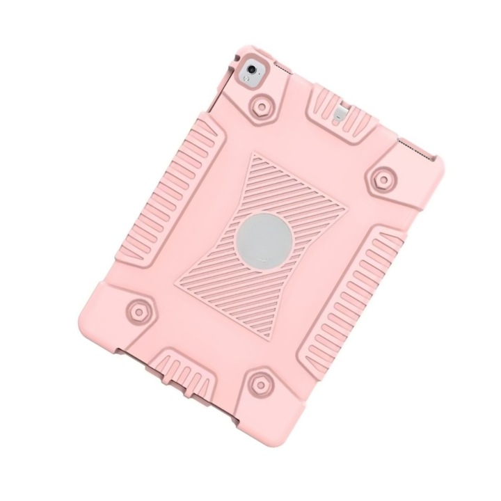 Rózsaszín védőtok iPad Air 2-höz, szilikon, PC anyag, funkcionális támogatás, precíz vágás, kopásálló, leesésgátló
