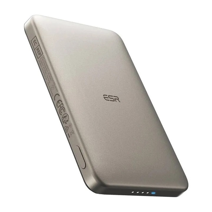 ESR Qi2 MagSlim 5000 mAh магнитен powerbank, 15W, пясък, 14 мм