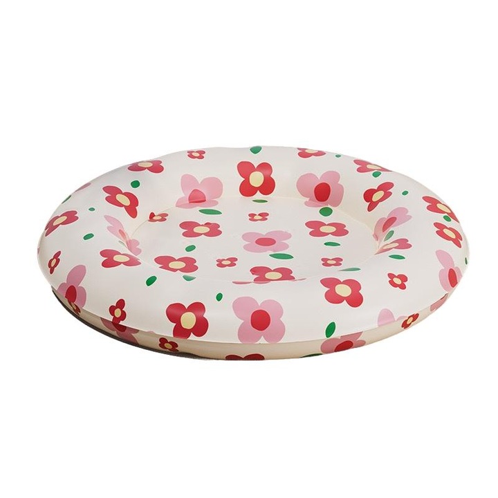 Pat racoros pentru animale de companie, rotund, 54cm, material rezistent la zgarieturi, design floral