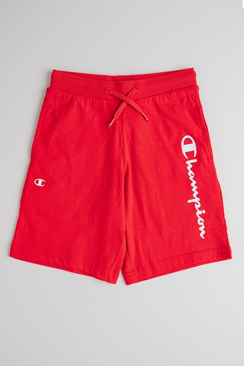 Champion, Pantaloni scurti cu imprimeu logo, Rosu